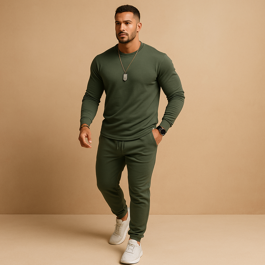 Adrian | Men's Slim Fit Tracksuit with Ribbed Design for Casual Style 0