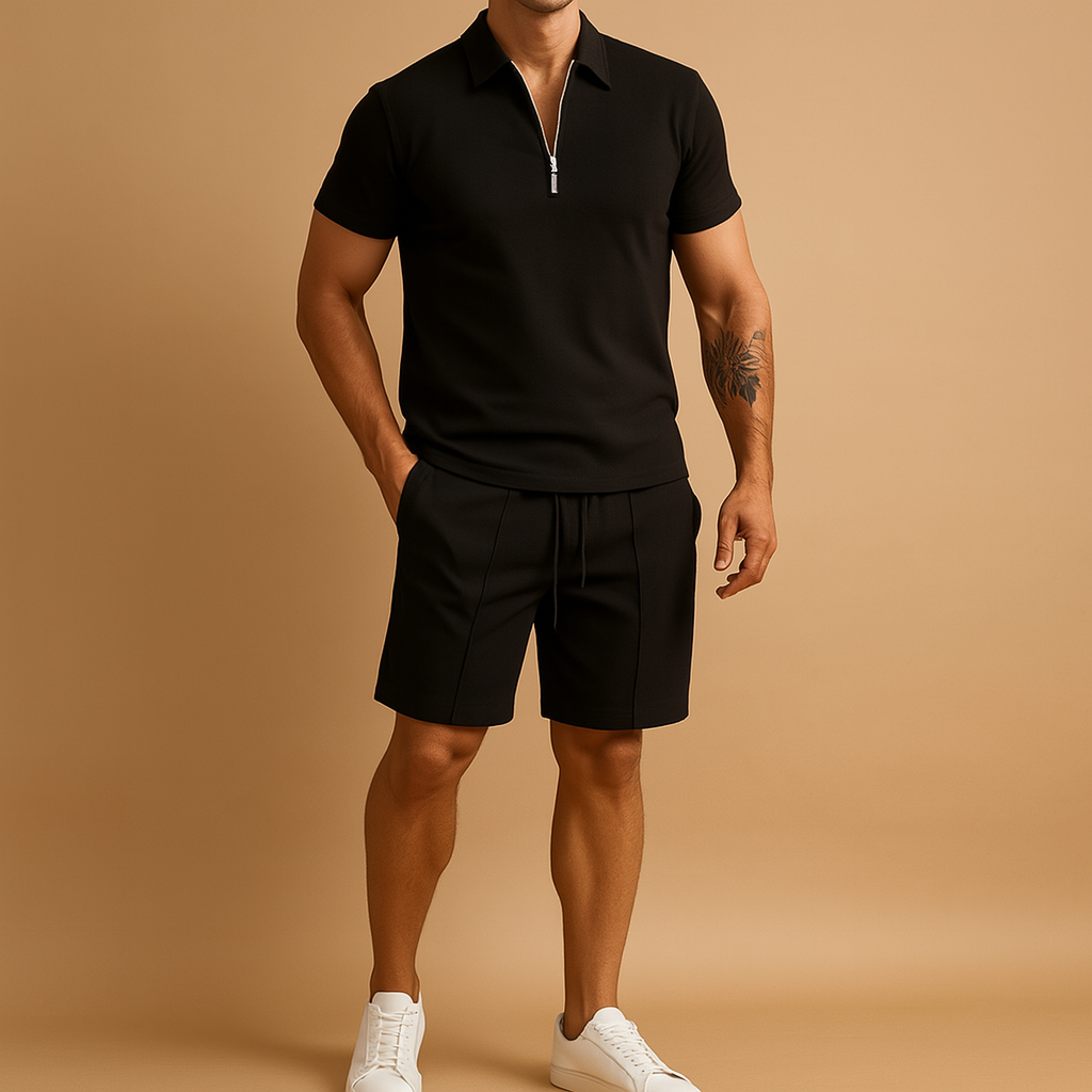 Julian | Men's Summer Polo and Shorts Set in Lightweight Fabric 0