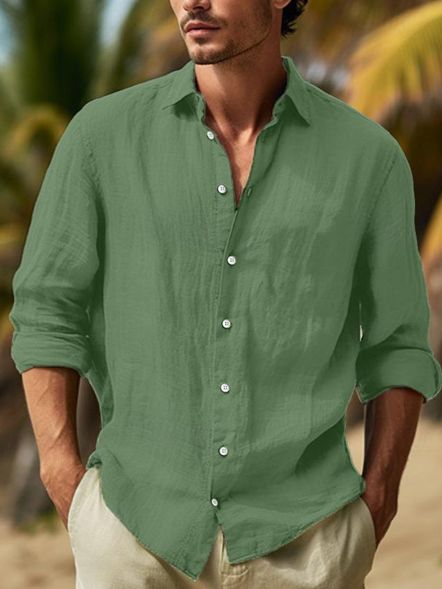 Leonard | Men's Long Sleeve Dress Shirt in Breathable Fabric 4