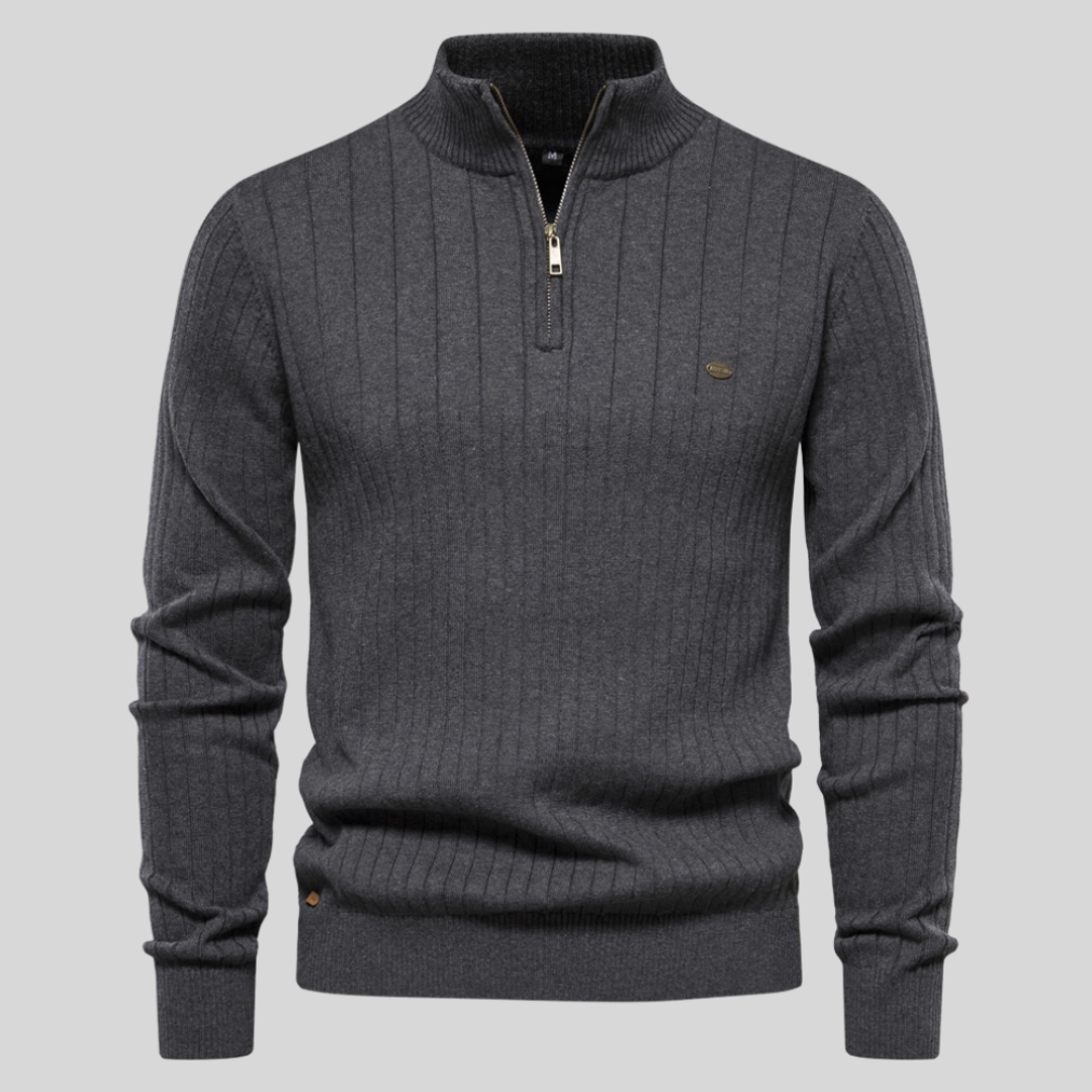 Louie | Men's Quarter Zip Sweater with Long Sleeves and Fitted Silhouette 6