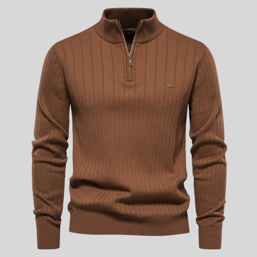 Louie | Men's Quarter Zip Sweater with Long Sleeves and Fitted Silhouette 7