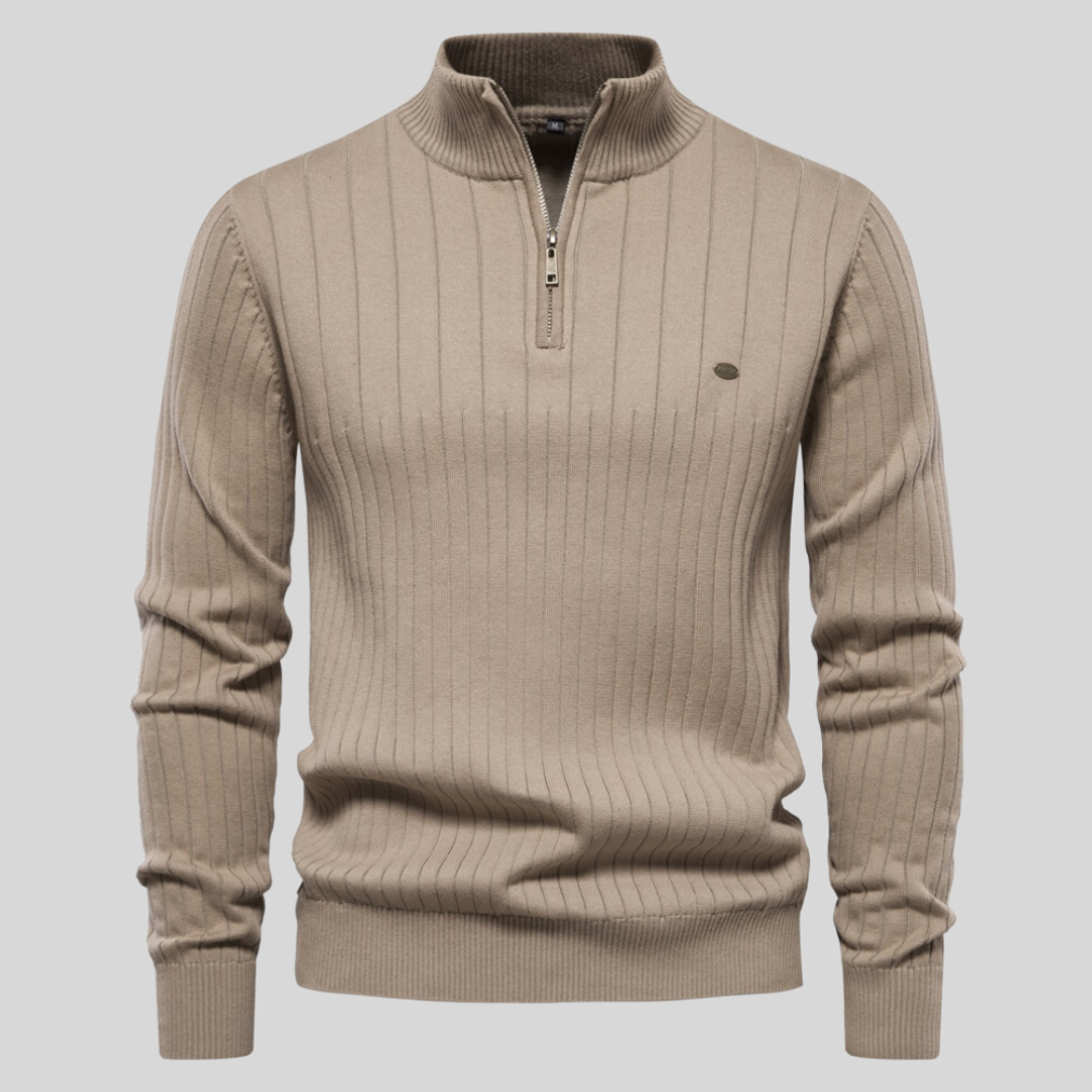 Louie | Men's Quarter Zip Sweater with Long Sleeves and Fitted Silhouette 8