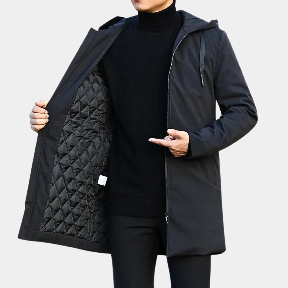 Men's Hooded Zip-Up Jacket | Casual Quilted Winter Coat 0