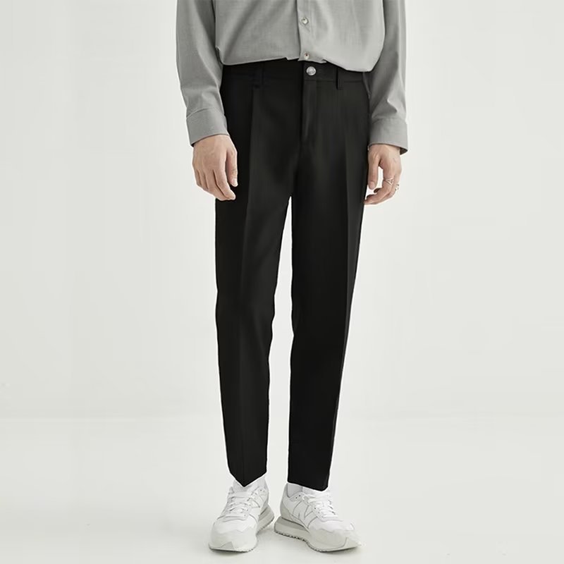Stan | Men's Cropped High-Waisted Pleated Trousers for Versatile Style 0