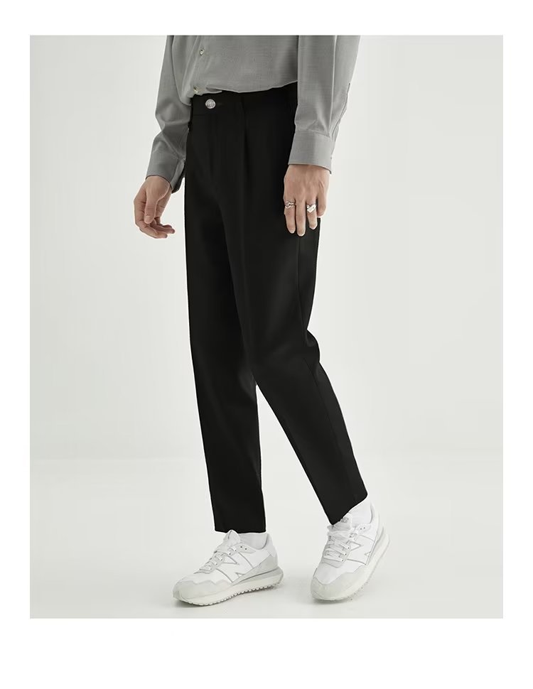Stan | Men's Cropped High-Waisted Pleated Trousers for Versatile Style 1