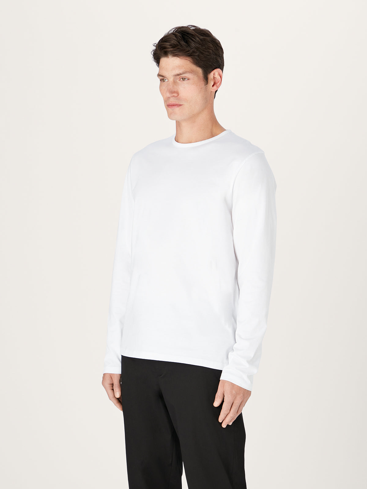 White Long Sleeve T-Shirt | Premium Organic Cotton with Split Sides for Comfort and Style 0