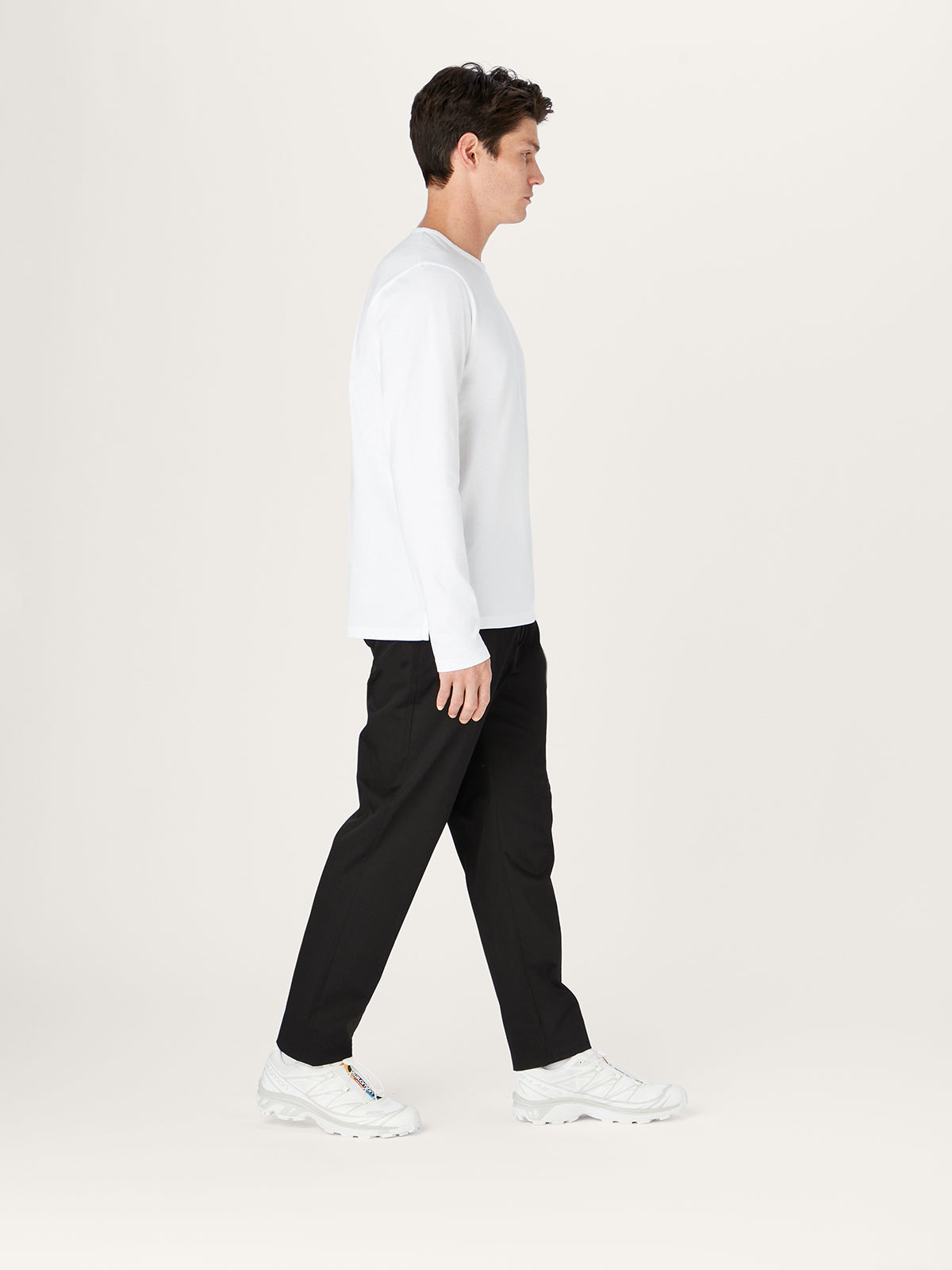 White Long Sleeve T-Shirt | Premium Organic Cotton with Split Sides for Comfort and Style 3