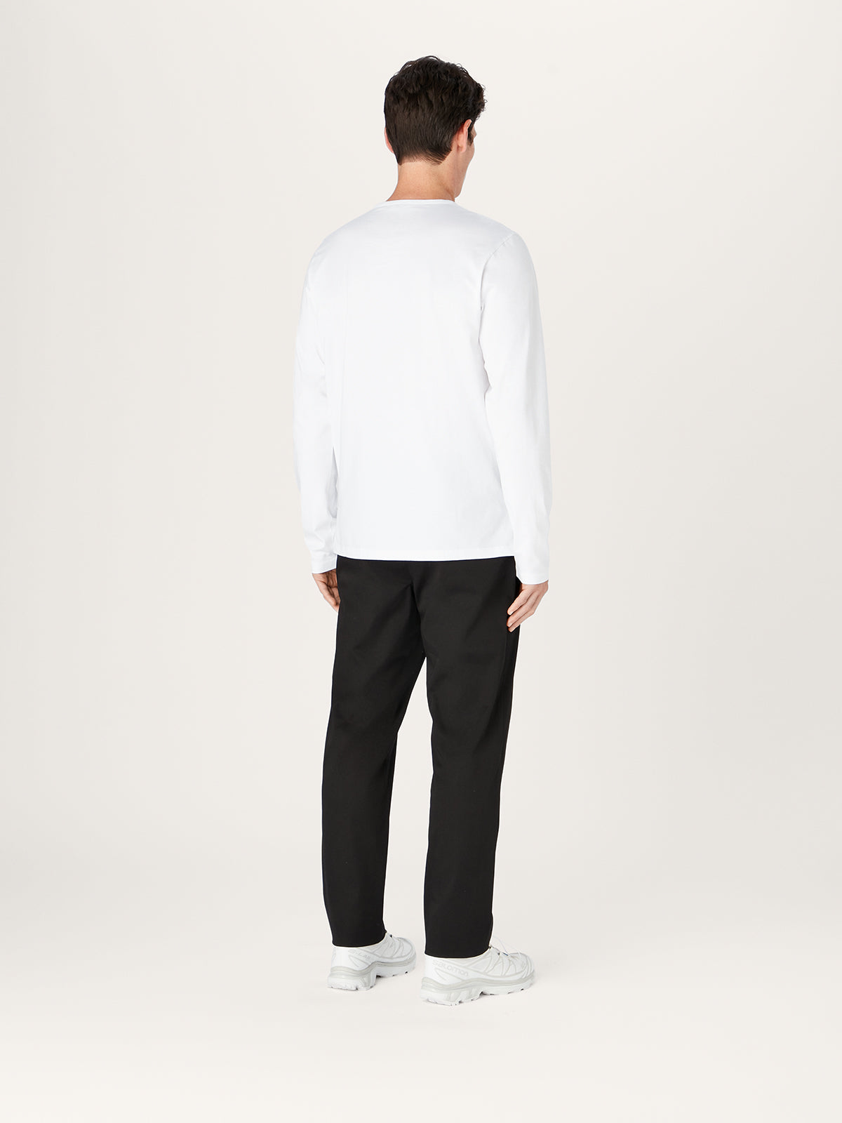 White Long Sleeve T-Shirt | Premium Organic Cotton with Split Sides for Comfort and Style 4
