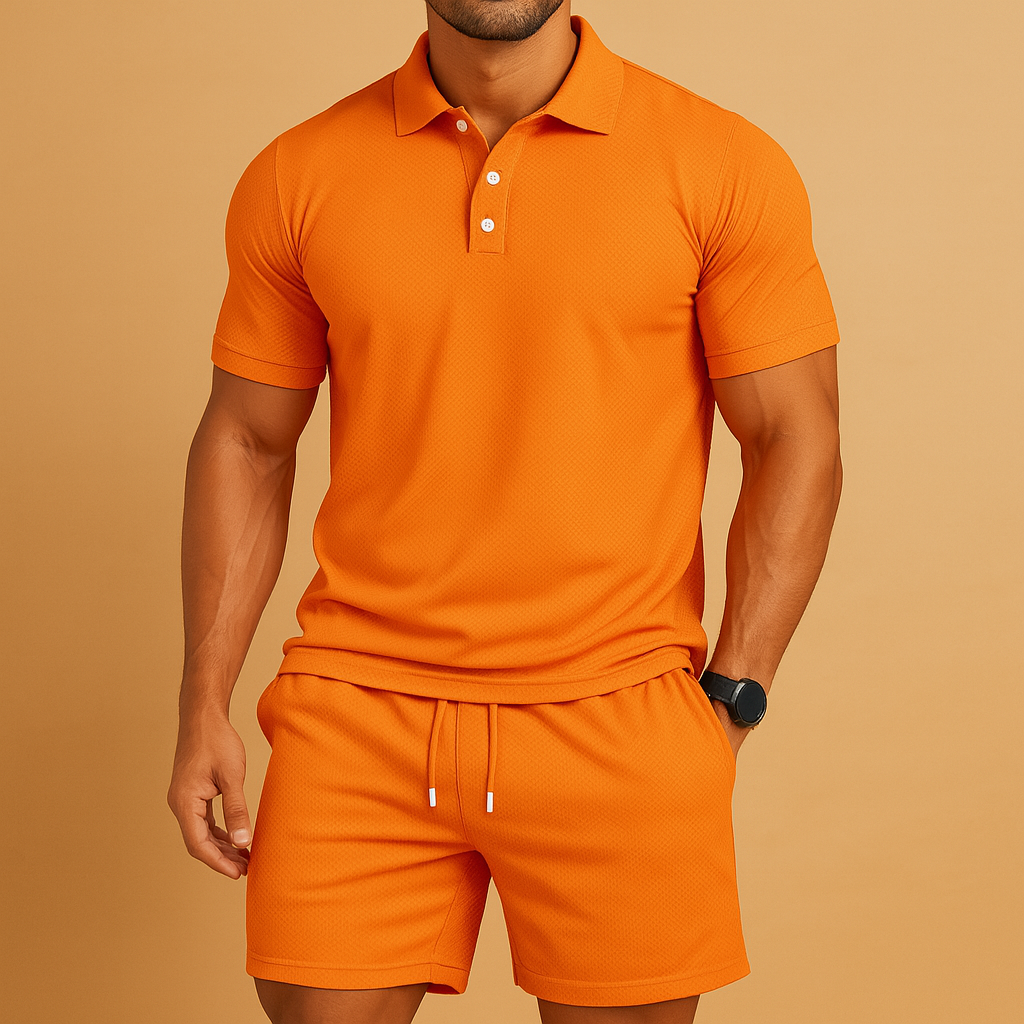 Damian | Men's Summer Polo Set with Unique Drawstring Detail 0