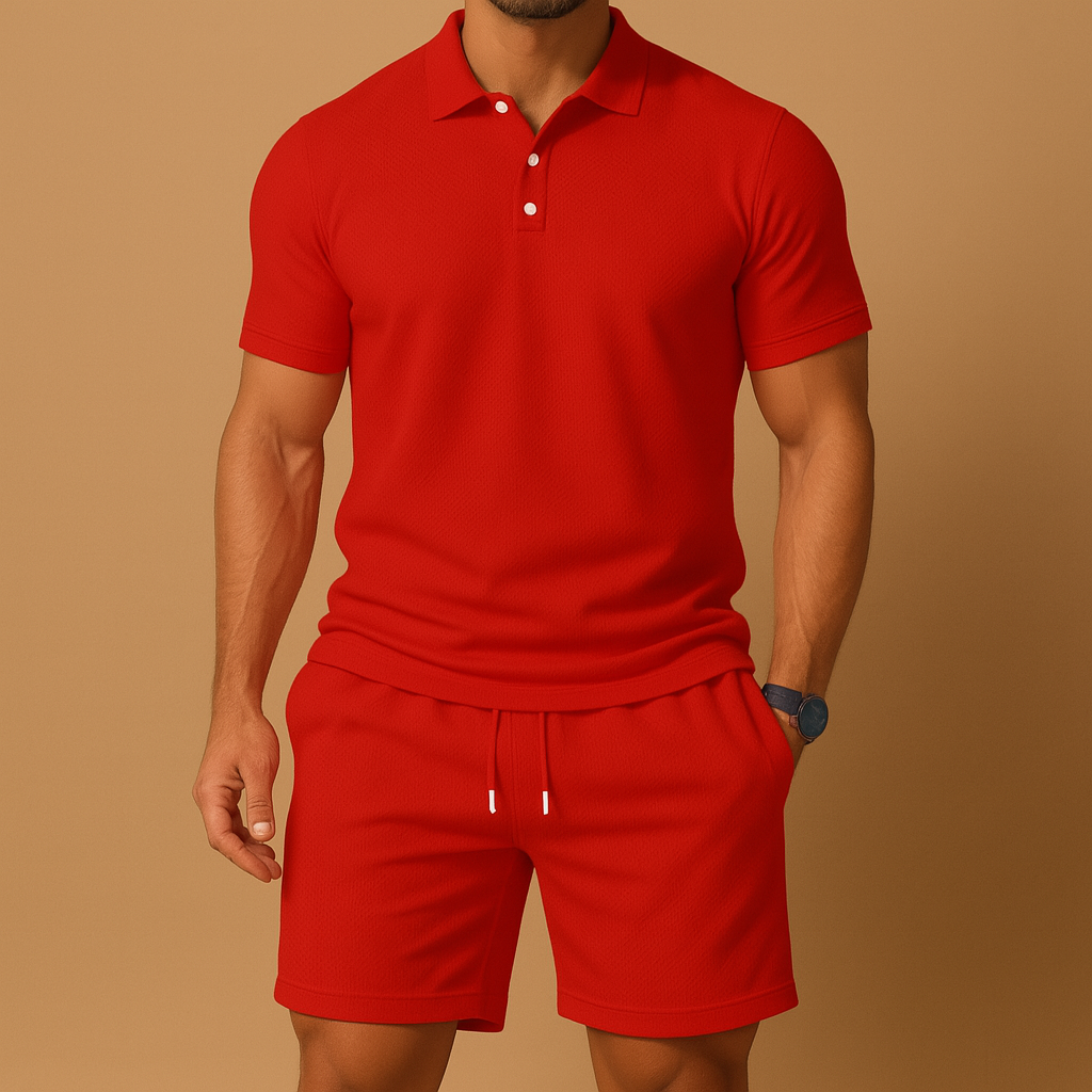 Damian | Men's Summer Polo Set with Unique Drawstring Detail 1
