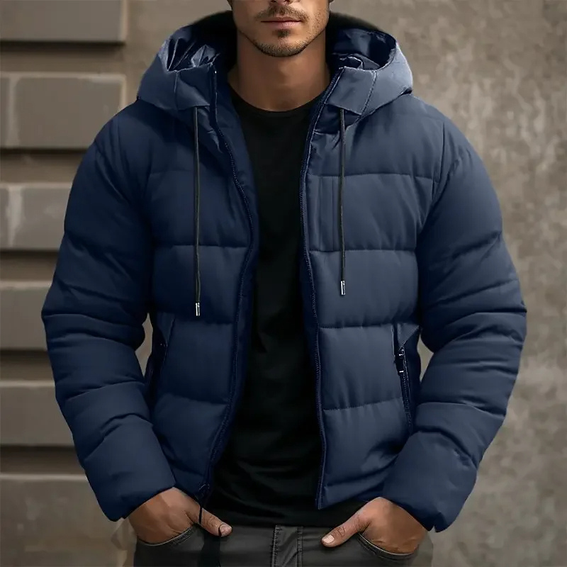 Hooded Puffer Jacket for Men | Stylish Quilted Winter Coat with Zip Front 5