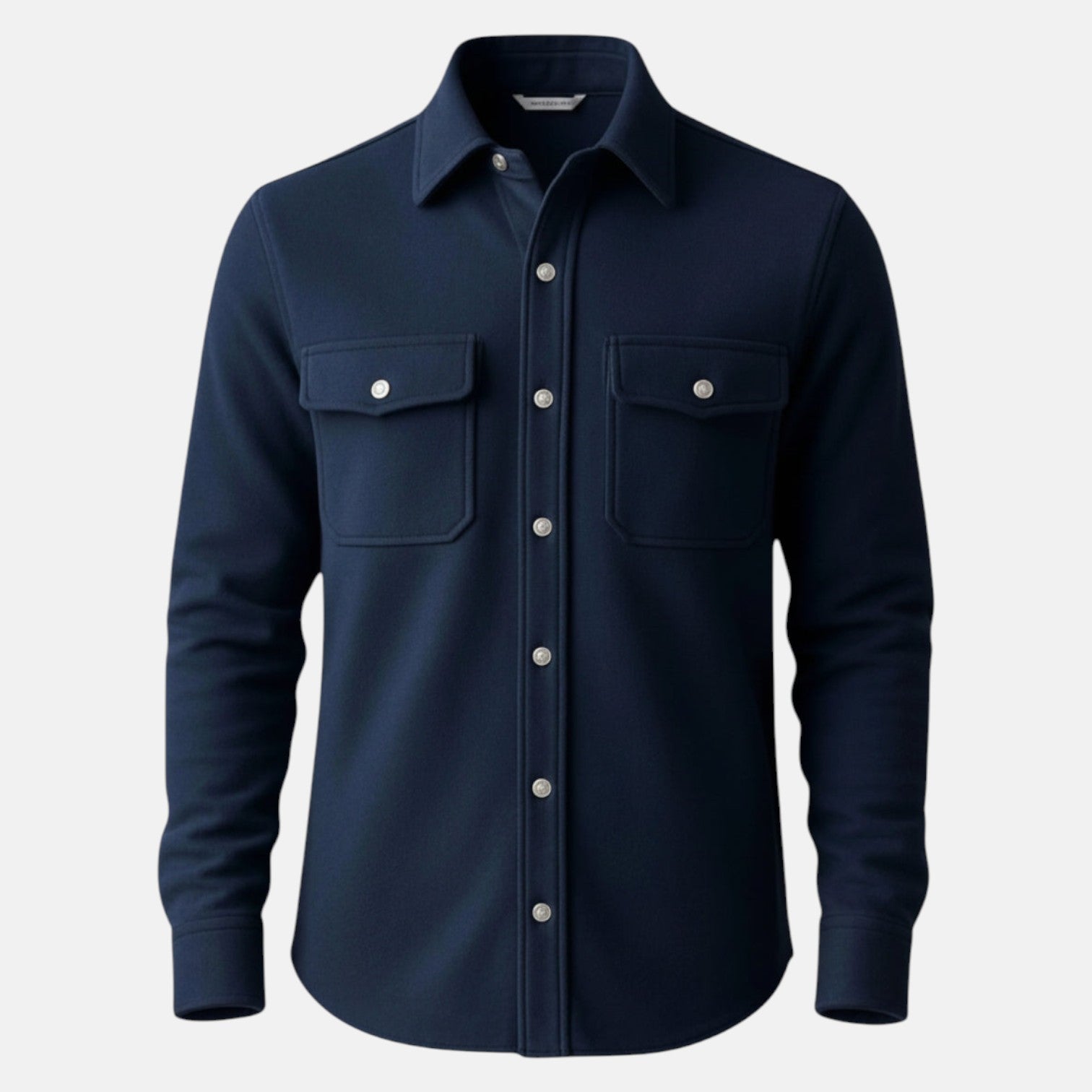 Jaron Men's Tailored Wool Overshirt Jacket in Navy Blue for Winter Comfort 4