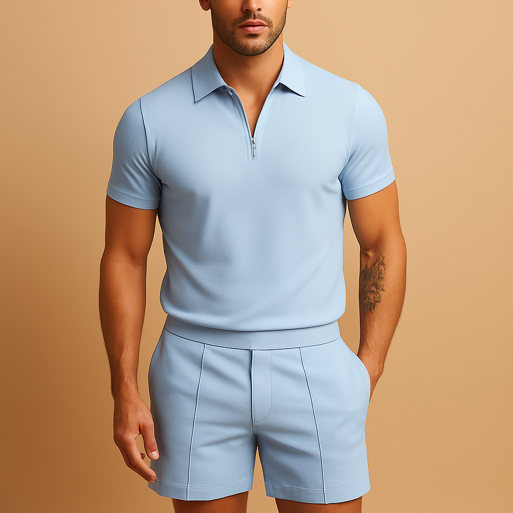 Julian | Men's Summer Polo and Shorts Set in Lightweight Fabric 1