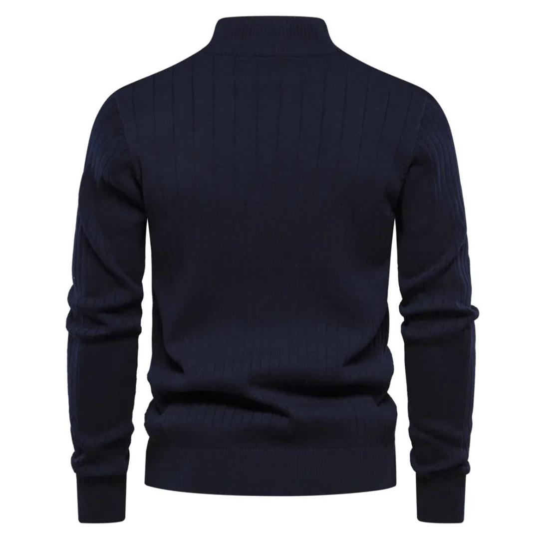 Louie | Men's Quarter Zip Sweater with Long Sleeves and Fitted Silhouette 1