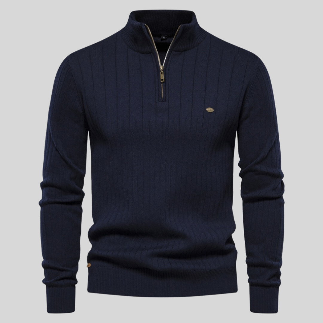 Louie | Men's Quarter Zip Sweater with Long Sleeves and Fitted Silhouette 9