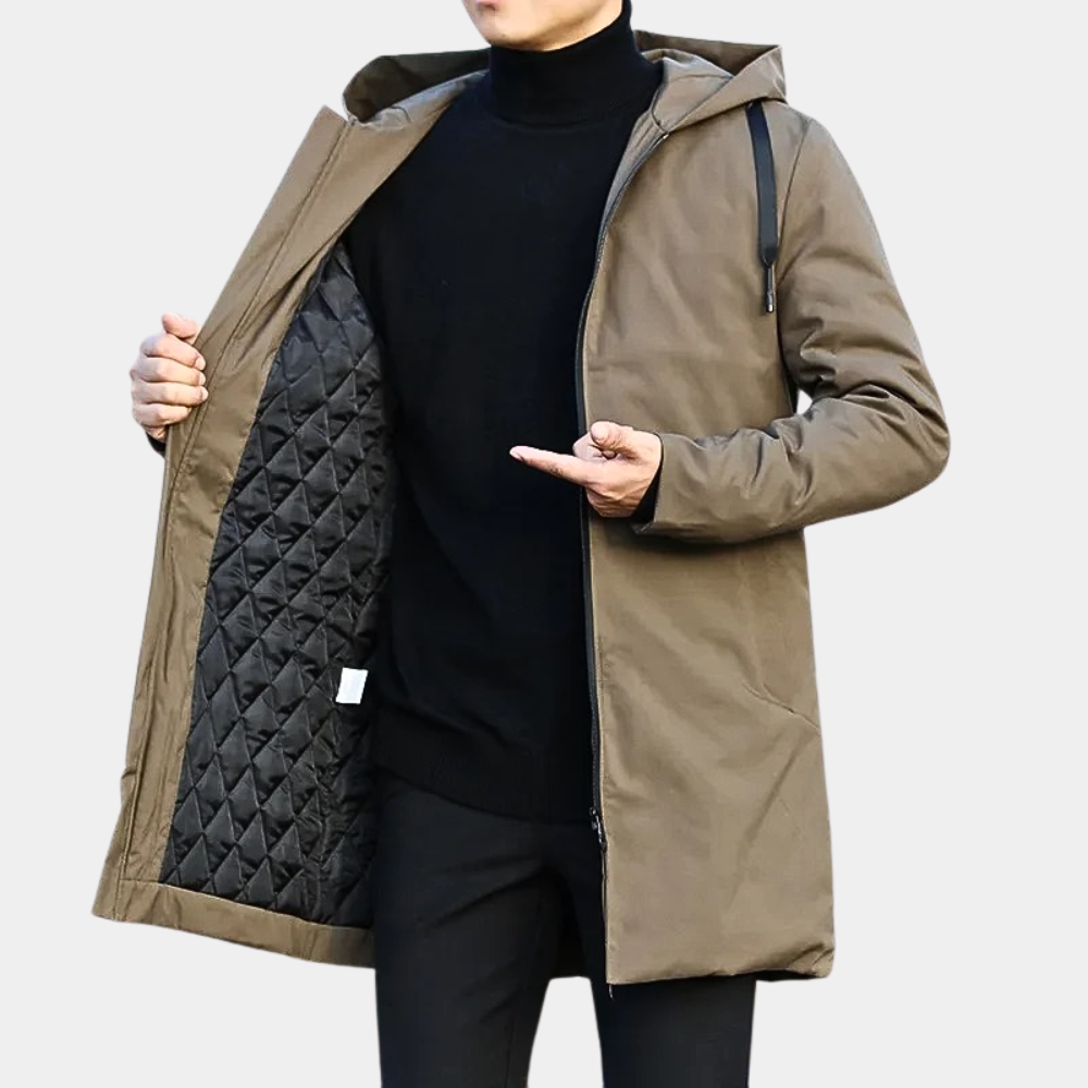 Men's Hooded Zip-Up Jacket | Casual Quilted Winter Coat 2