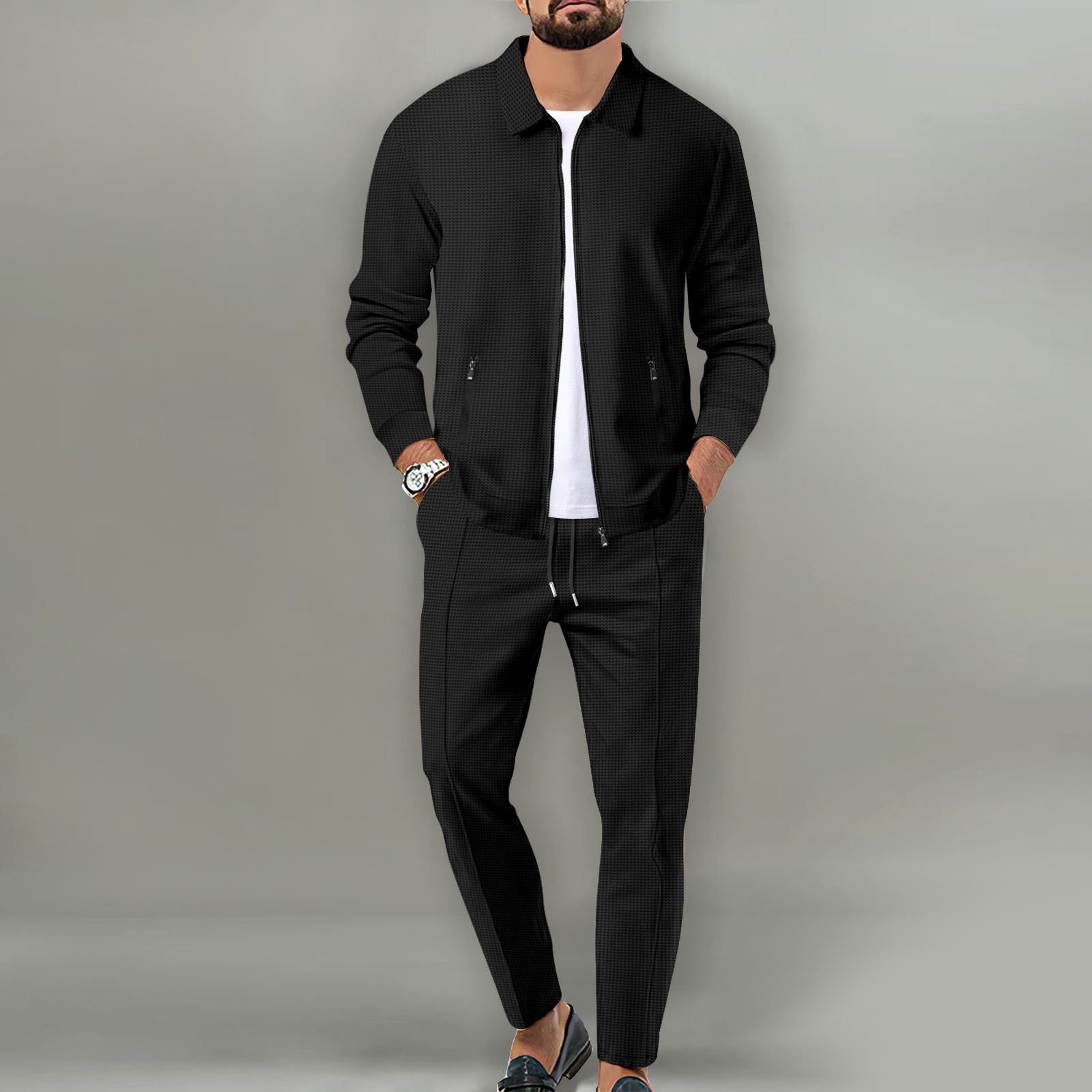 Men's Zip-Up Tracksuit Set | Stylish Two-Piece Outfit for Casual and Travel 0