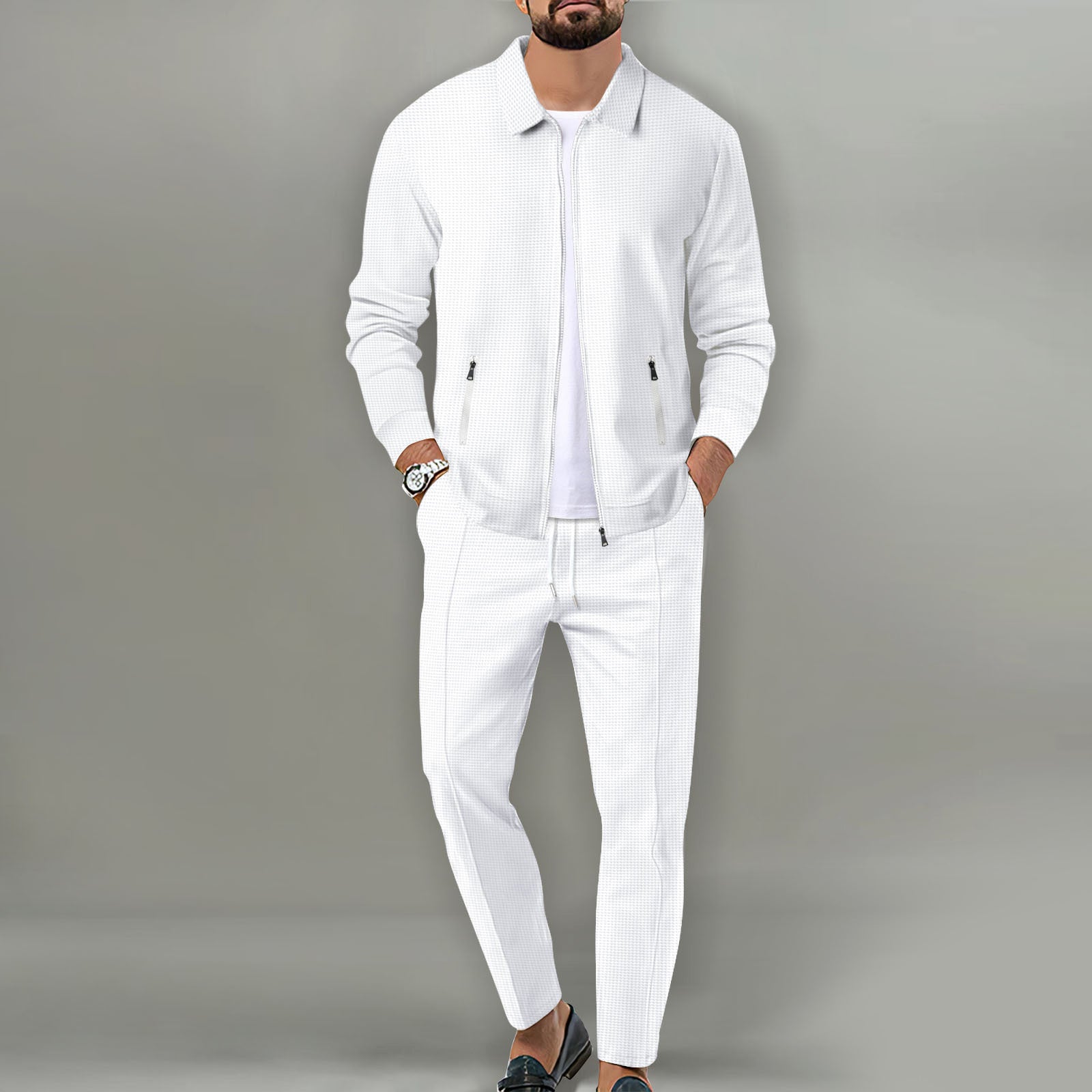 Men's Zip-Up Tracksuit Set | Stylish Two-Piece Outfit for Casual and Travel 1