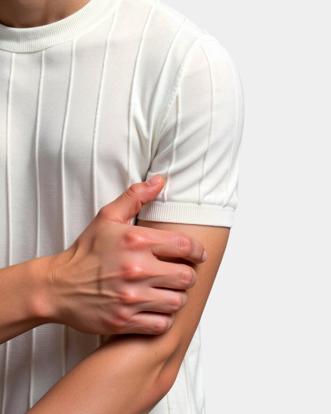 Savile Tee | Men's Short Sleeve T-Shirt in White - Slim Tailored Fit Cotton-Blend Knit 1