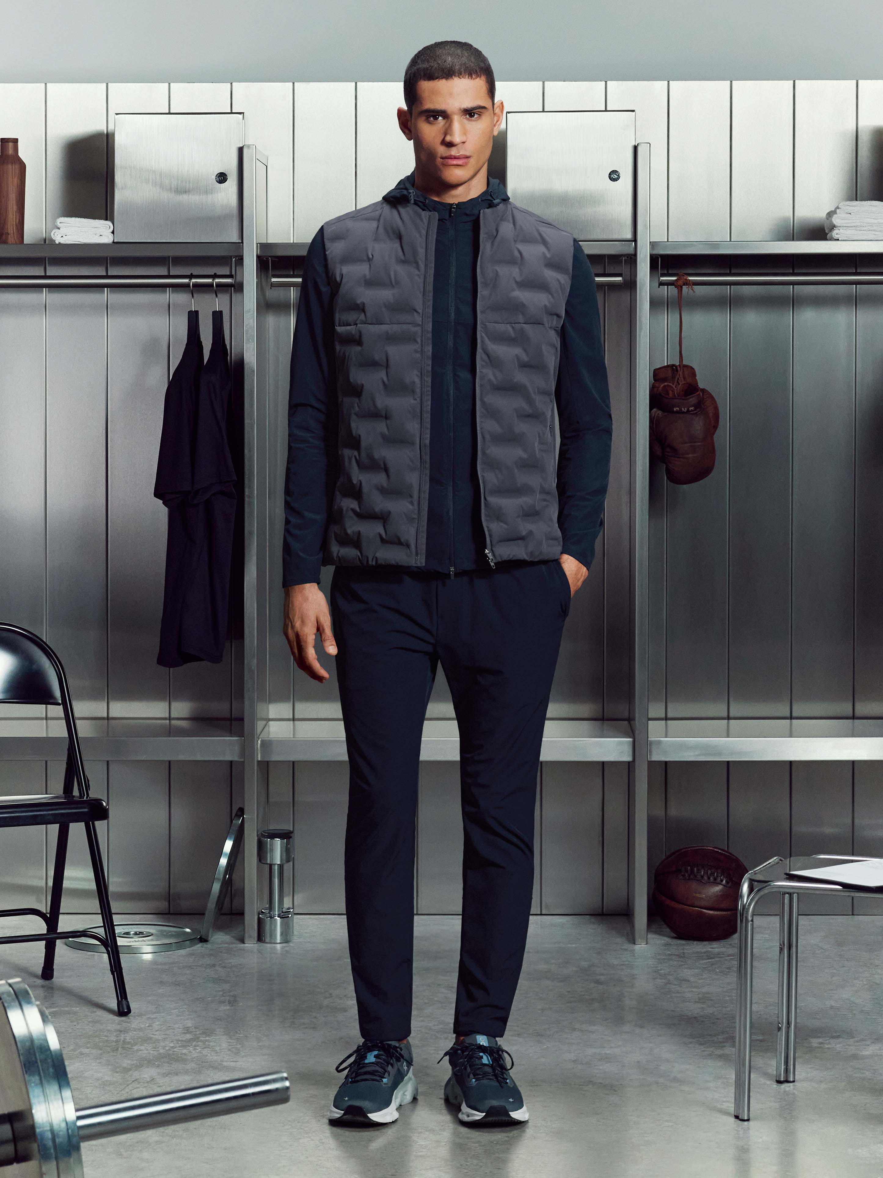 Slim Fit Grey Mens Gilet with Funnel Collar for Stylish Comfort and Insulation 1