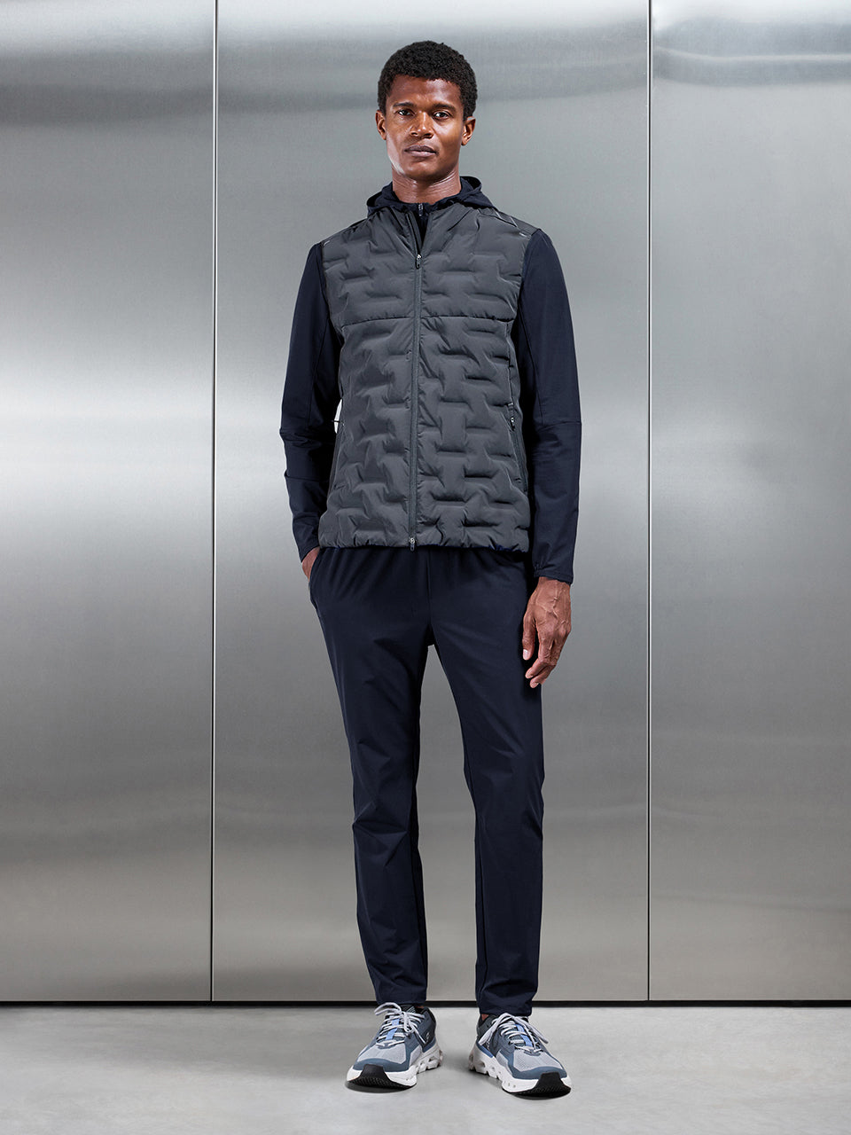 Slim Fit Grey Mens Gilet with Funnel Collar for Stylish Comfort and Insulation 3