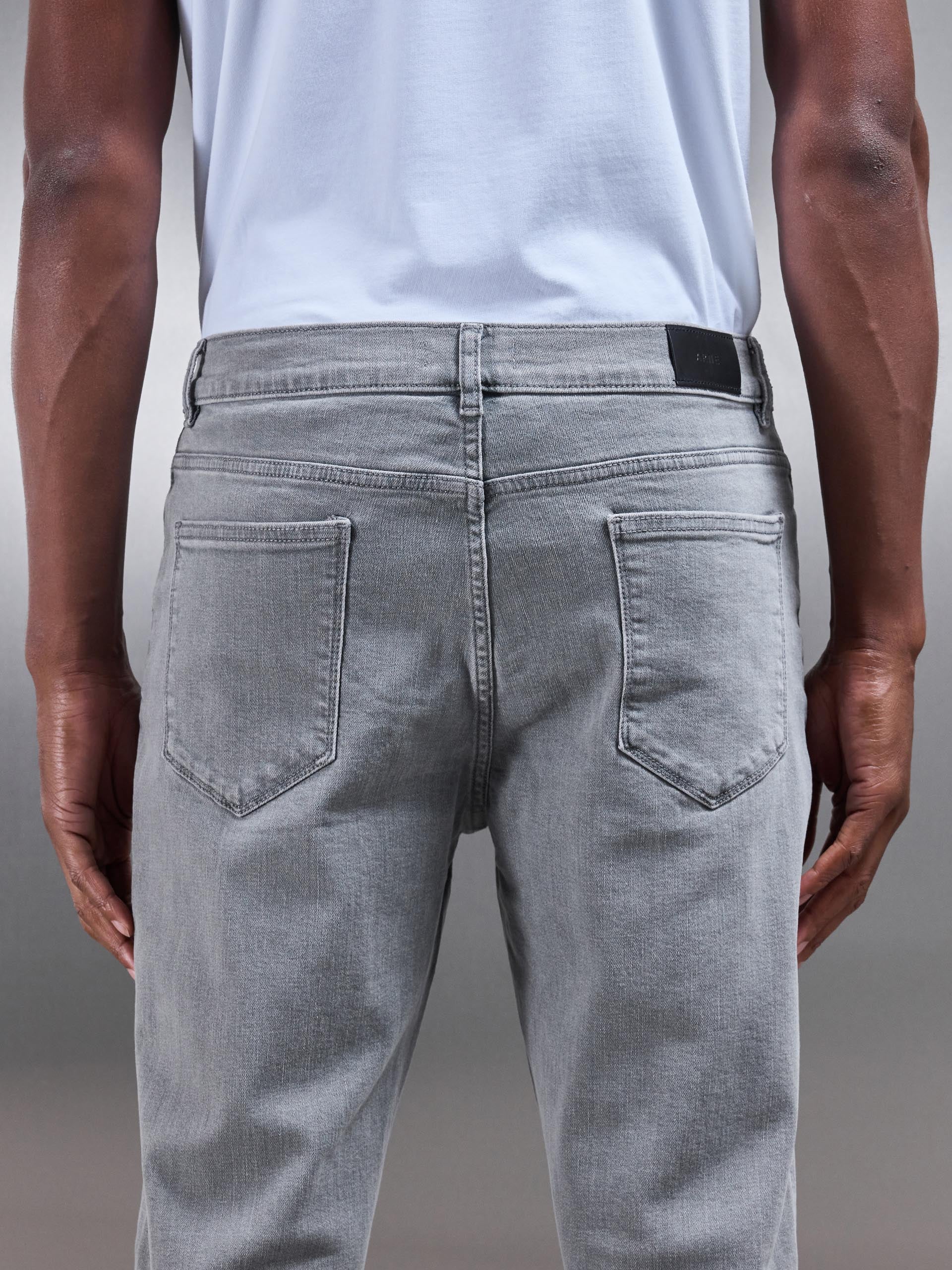 Solid Grey Slim Fit Denim Jeans for a Modern Look and Comfortable Fit 4