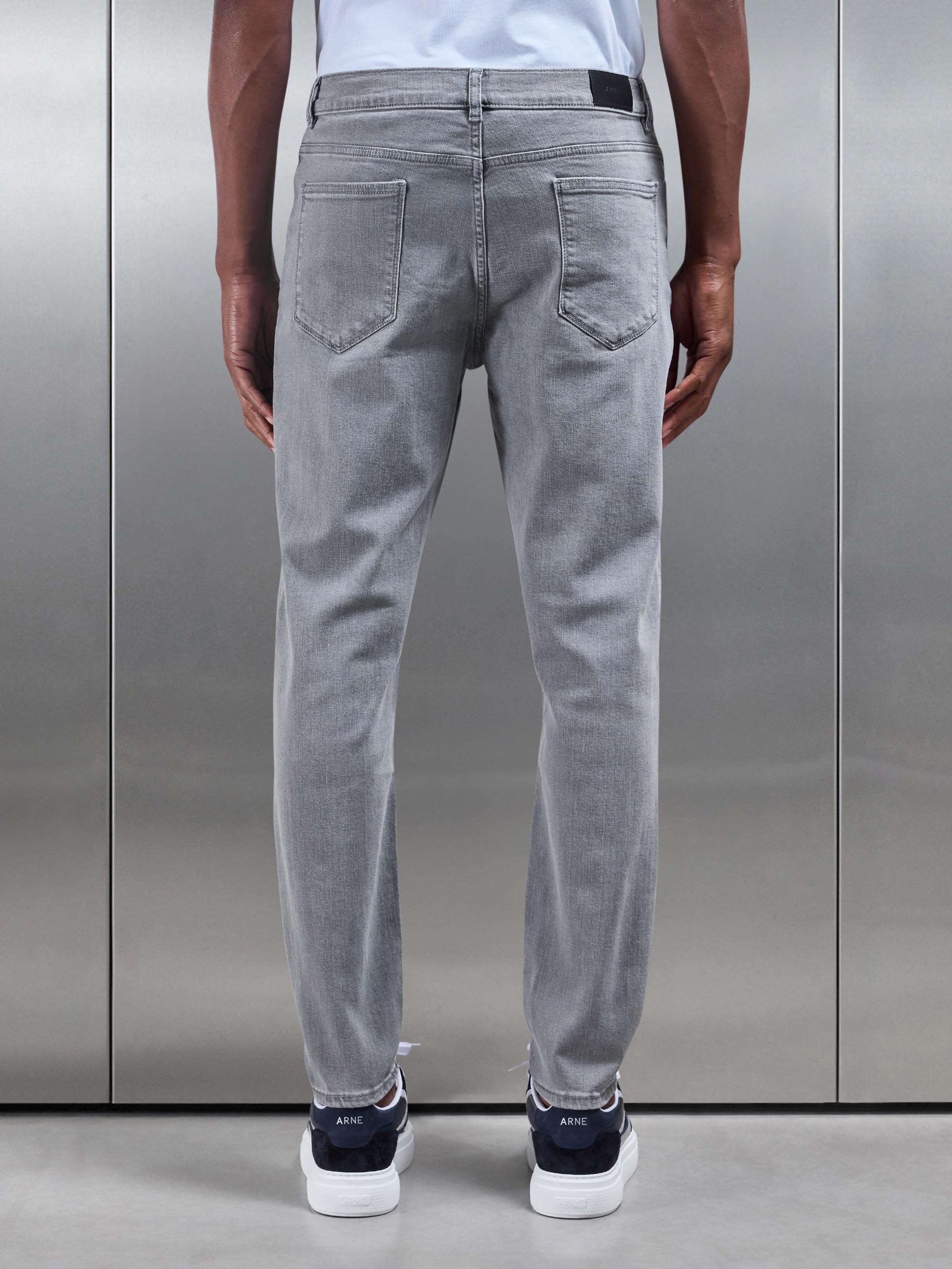 Solid Grey Slim Fit Denim Jeans for a Modern Look and Comfortable Fit 5