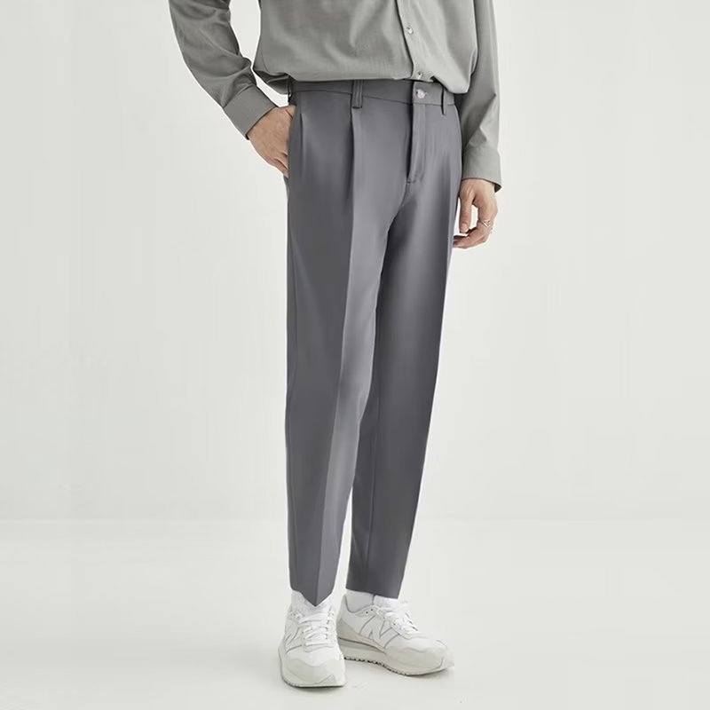 Stan | Men's Cropped High-Waisted Pleated Trousers for Versatile Style 6