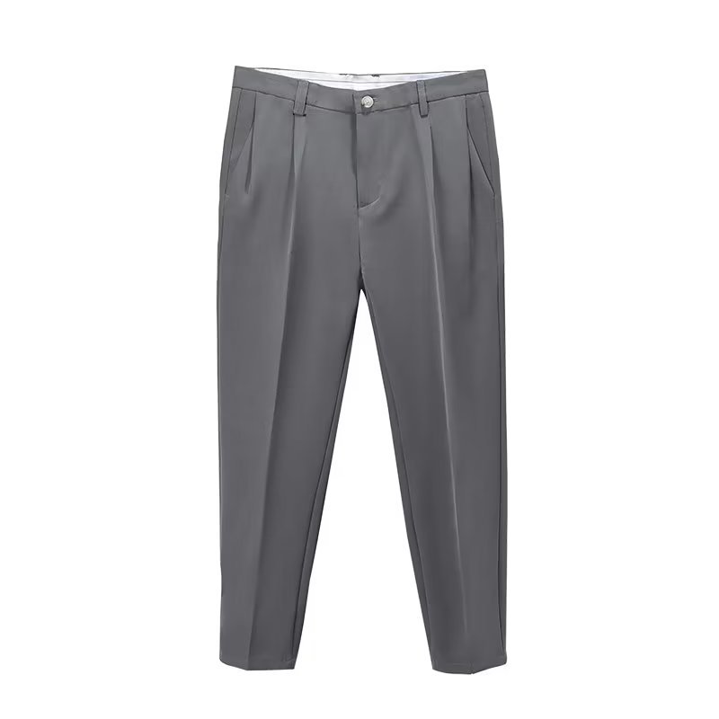 Stan | Men's Cropped High-Waisted Pleated Trousers for Versatile Style 7