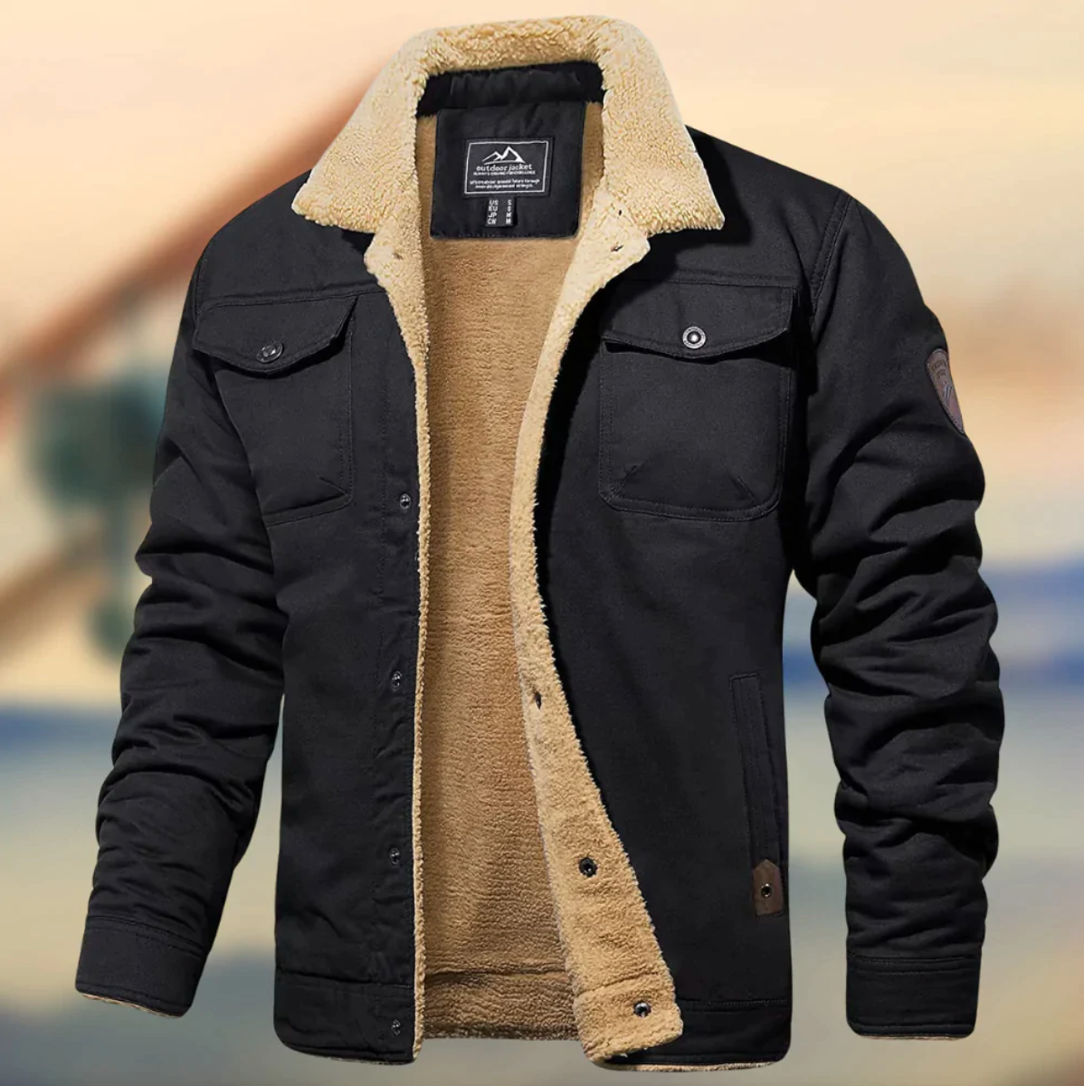 Teddy | Men's Casual Jacket with Trendy Sherpa Collar and Flap Pockets 1