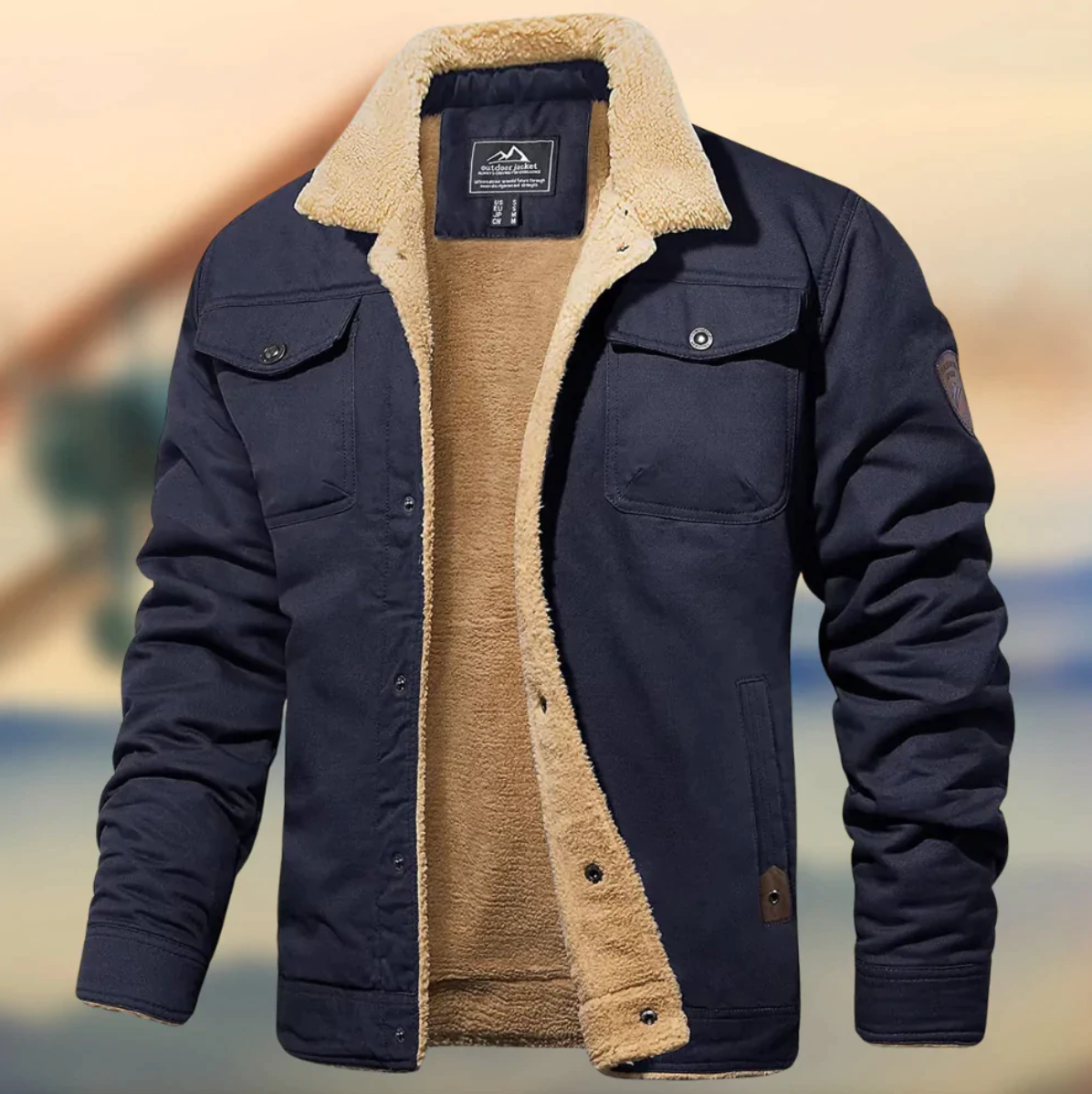 Teddy | Men's Casual Jacket with Trendy Sherpa Collar and Flap Pockets 2