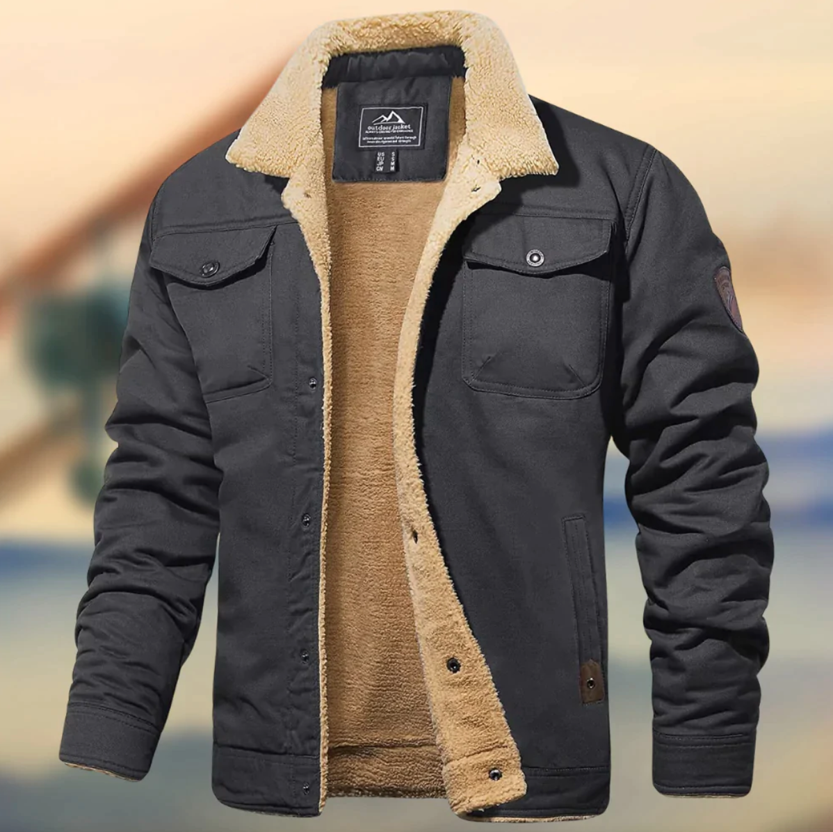 Teddy | Men's Casual Jacket with Trendy Sherpa Collar and Flap Pockets 3